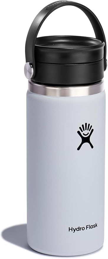 Hydro Flask Water Bottle - Insulated Stainless Steel - Wide Mouth Flex Sip Lid, Non Spill, Leakproof and Refillable in 16 Oz White - Image 2