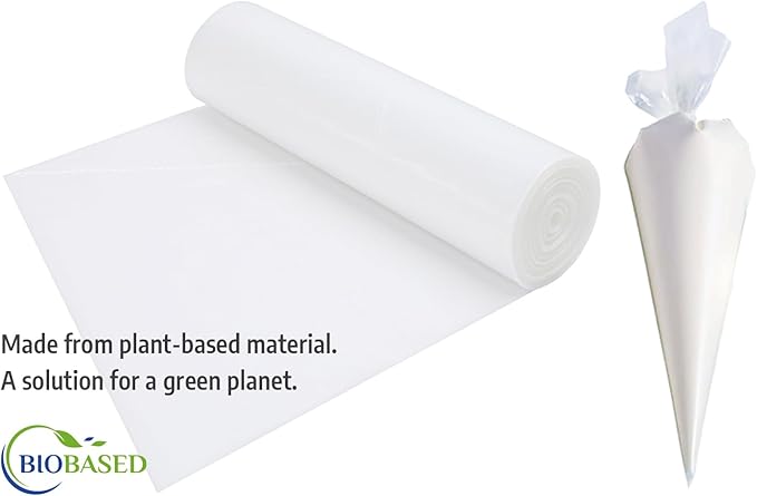 Keenpioneer 18-Inch Biobased Disposable Piping Bags, Plant Based Cake Decorating Pastry Bag - Pack of 100
