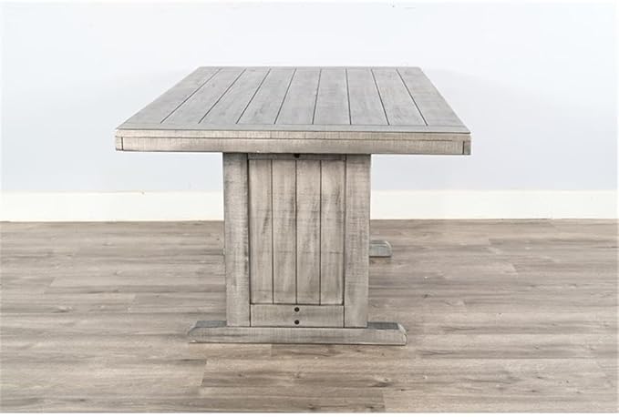 Pemberly Row 4-Pieces Dining Set Wood, Rectangular in Alpine Gray (36" H x 75" W x 56" D) for Kitchen, Dining Room with Table, Reversable Benches, and Storage Space - Image 3