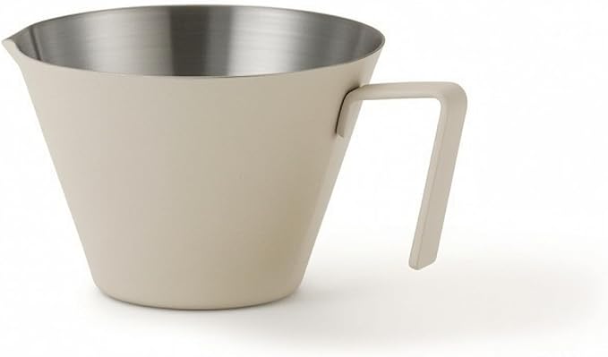 Coffee Measuring Device Espresso Measuring Cup Cup Pouring Cup With Ergonomic Side Handle And Suitable for home operations beverage labs tasting, Sand Beige, 100ML Single Spout by Leefasy