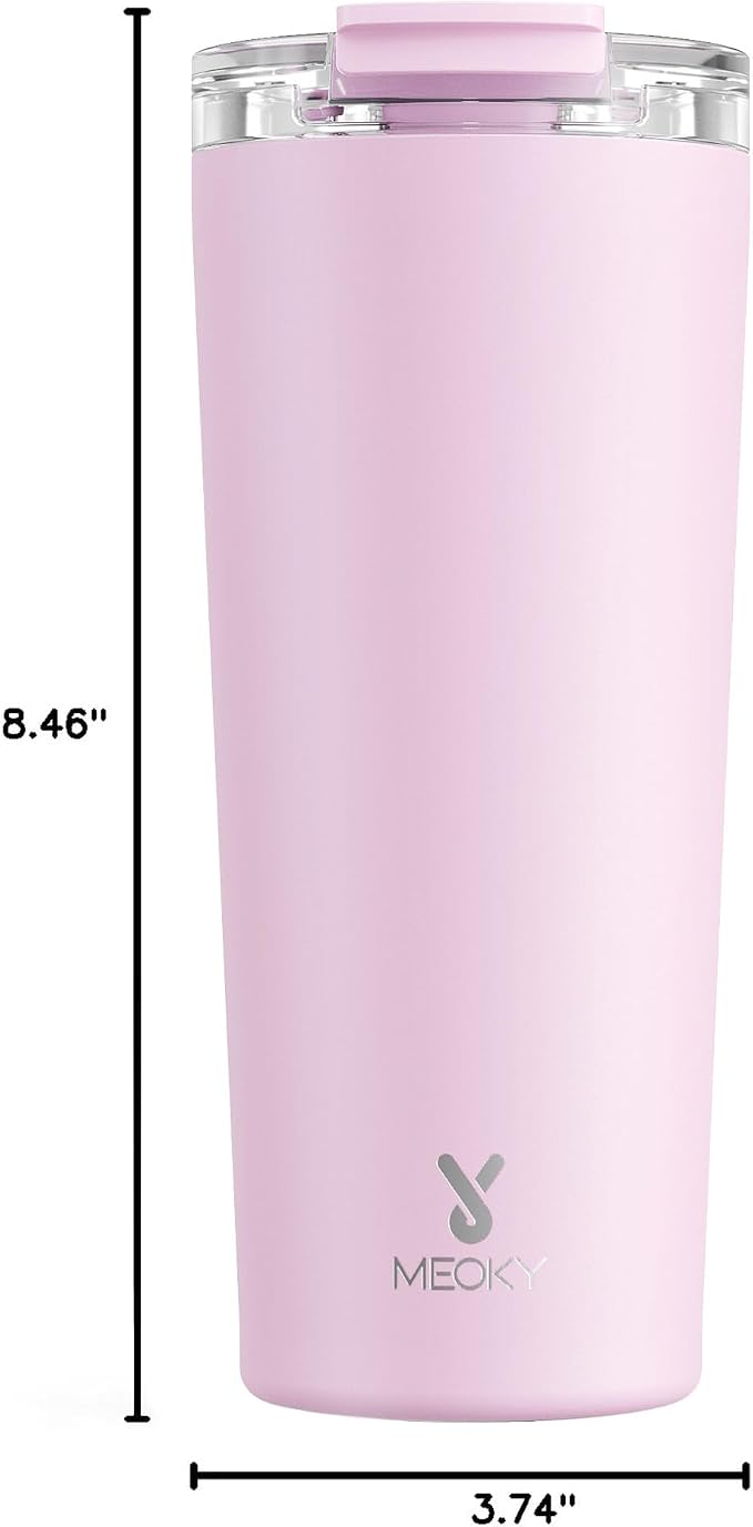 Meoky 24 oz Insulated Travel Coffee Mug: Leak Proof Lid, Blossom | Stainless Steel Coffee Tumbler, Keeps Hot for 8 Hours or Cold for 24 Hours, Fits in Car Cup Holder, BPA Free - Image 3