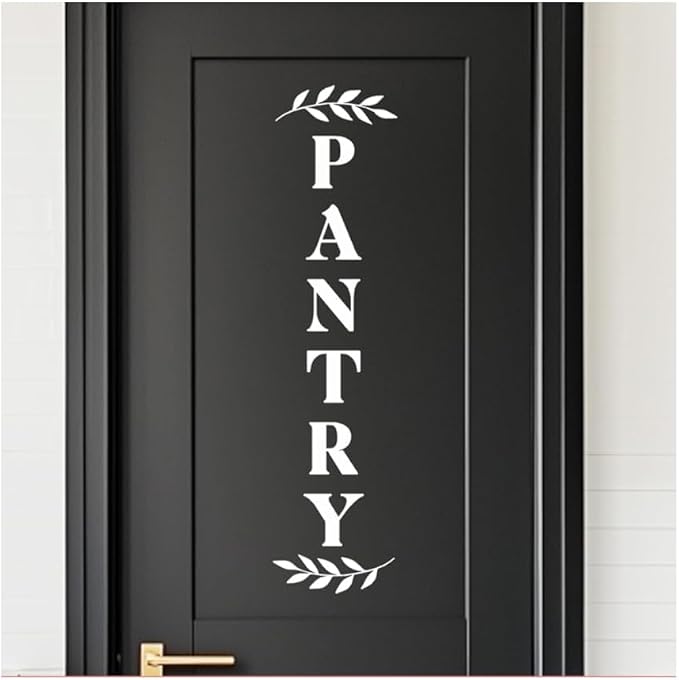 Pantry Door Vinyl Decal – Farmhouse Kitchen Decor Sticker – White Pantry Door Sign for Kitchen Organization (White, H - 27.6 inch) by jeecalart
