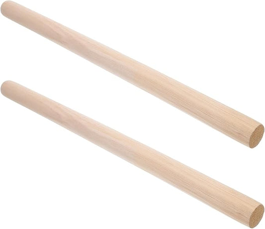 2pcs Wooden Dough Rolling Pin for Baking and Pizza with Smooth Surface and Ergonomic Grip, 50x3cm Kitchen Dough Roller for Cookies, Pastry, and Bread by MOBUTOFU