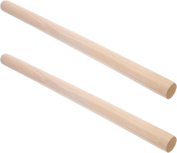 Wooden Rolling Pin Dough Roller Essential Kitchen Tool 2pcs Easy Cleaning and Resistance to Deformation, 19.7x1.18in for Baking and Pastry for Bread Pizza Cookie Dough by HONMEET