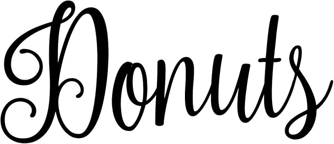 Donuts 4.5w x 2h Label | Kitchen Pantry Organization | Die Cut Vinyl Decal | Black Fancy Font (Sticker Only) Doughnuts by MinglewoodTrading