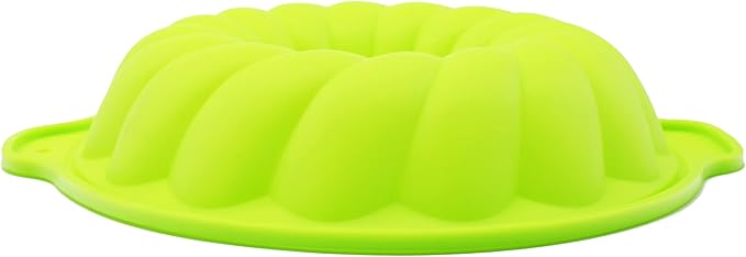 X-Haibei 10-Inch Round Silicone Cake Mold with Decorative Ears – Shallow Pan for Donut, Gelatin, Jello, Chocolate Baking
