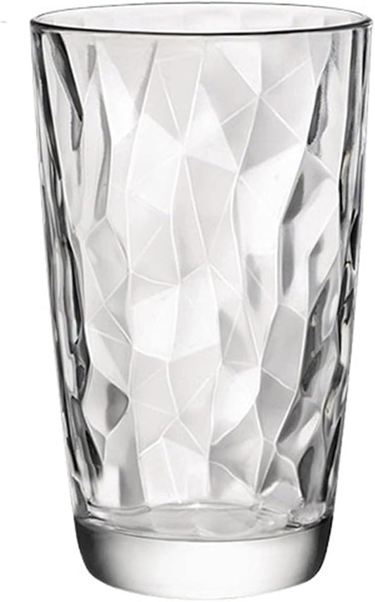 drinking glassware Colored Diamond Embossed Drinking Glasses(Clear,Large) by Unknown
