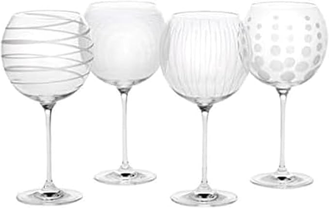 Mikasa Cheers Balloon Goblet Wine Glass, 24.5-Ounce, Set of 4, Transparent by Mikasa