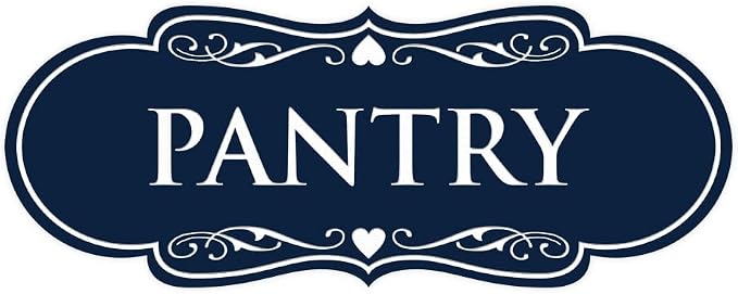 Designer Pantry Sign (Navy Blue/White) - Large by SignsByLITA