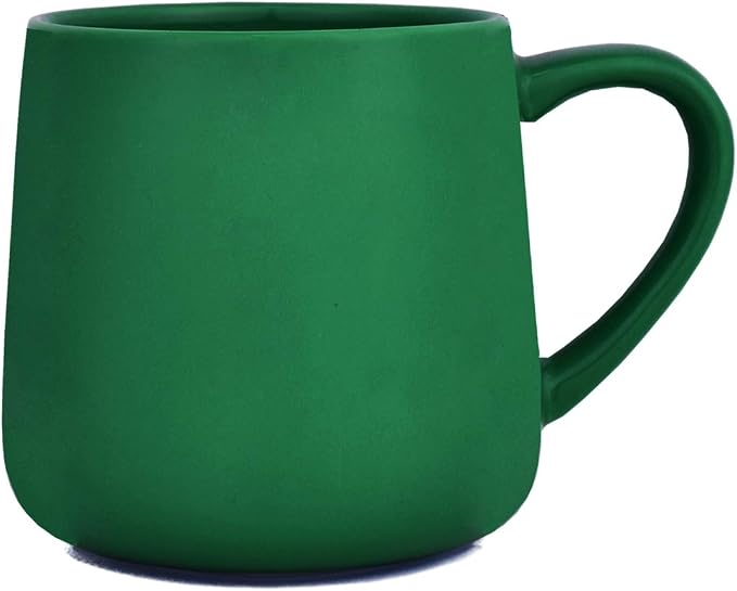 Bosmarlin Large Glossy Ceramic Coffee Mug, Tea Cup for Office and Home, 18 oz, Suitable for Dishwasher and Microwave, 1 Pack (Dark Green) by Bosmarlin