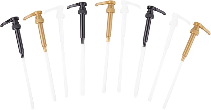 9 Pack Mixed Color Coffee Syrup Pumps, Syrup Dispensers for Coffee Bar, Leak-Proof Universal Bottle Fit Drink Mixer Pumps, Press-Type for Liquid Sweetener, Syrup & Honey