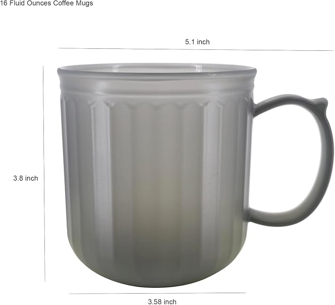 Plastic Coffee Mugs with Handles set of 6, 16 oz Iced-Tea Cup Jewel | BPA Free Reusable Food Grade PP, Unbreakable Dishwasher Safe, Lightweight, Elderly Kid Safe, Kitchen Party Camping Outdoor - Image 3