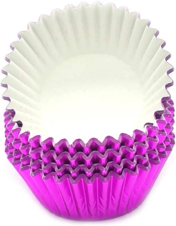 Standard Hot Pink Foil Cupcake Liners Muffin Baking Cups for Party and More, 100-Count - Image 2