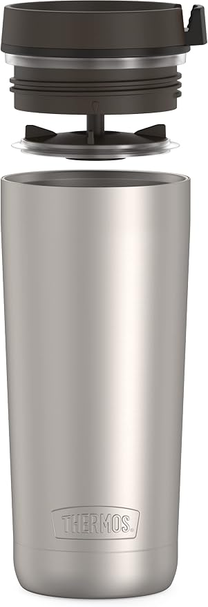 THERMOS ALTA SERIES Stainless Steel Tumbler 18 Ounce, Matte Steel/Espresso Black - Image 5