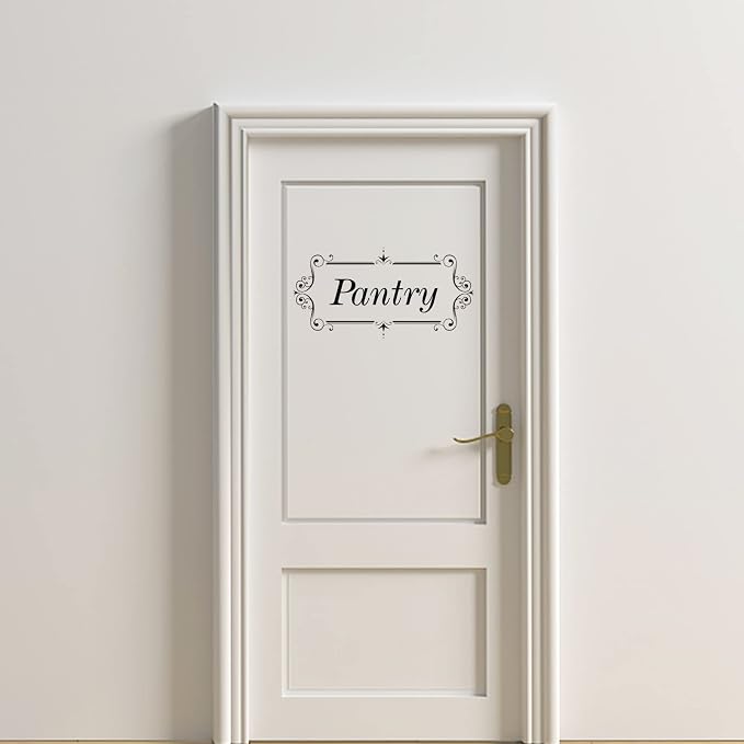 PLIGREAT Pantry Sign Wall Stickers, Removable Vinyl Window Wall Decals for Home Restaurant Kitchen Walk-in Fridge Food Storage Room Freezer Closet Pantry Cabinet Window Door Wall Decoration - Image 6