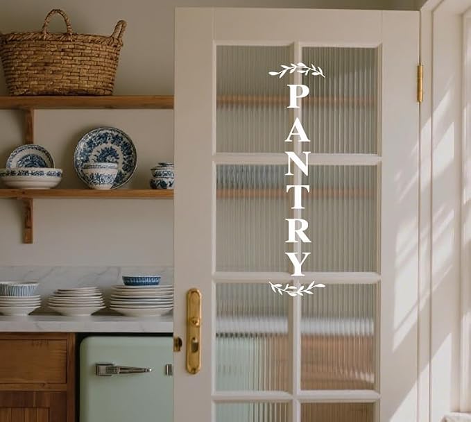 Pantry Door Decal – White Vinyl Kitchen Sticker – Farmhouse Pantry Room Door Sign for Kitchen Wall or Glass, 27.5 x 6.6 Inch - Image 2