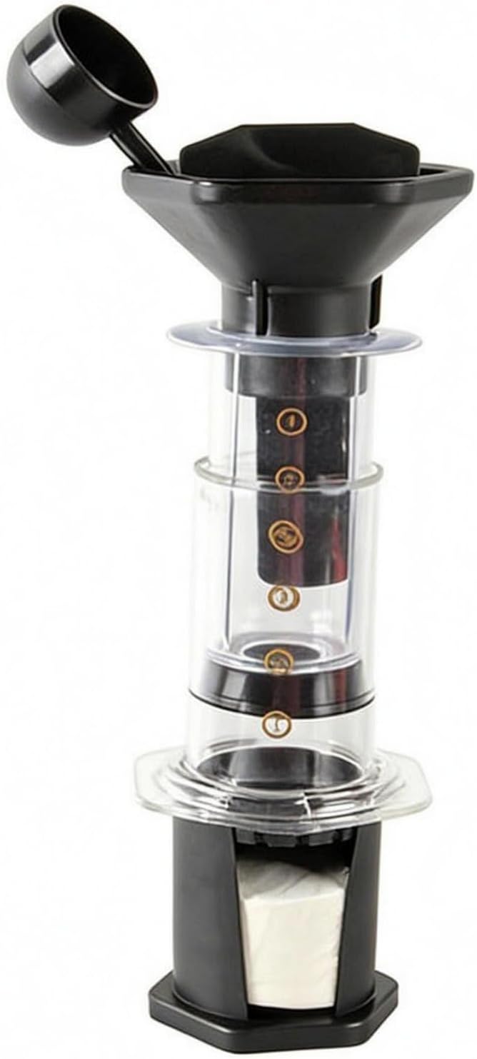 Maker Manual Coffee Brewer Design Transparent Chamber Flat Stand Visual Number Steps Suitable for Domestic Use Home Countertop, Transparent by Unknown