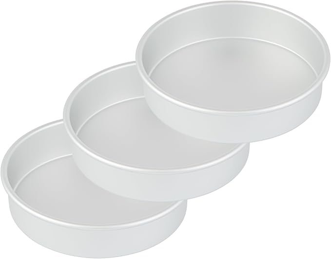 Restaurantware 3-Piece Cake Pan Set - Met Lux 10", 8", 6" Round Aluminum Baking Tins, Straight-Sided, Greaseproof, Even-Heating, Freezable - Anodized Aluminum Round Pans For Baking - Image 9