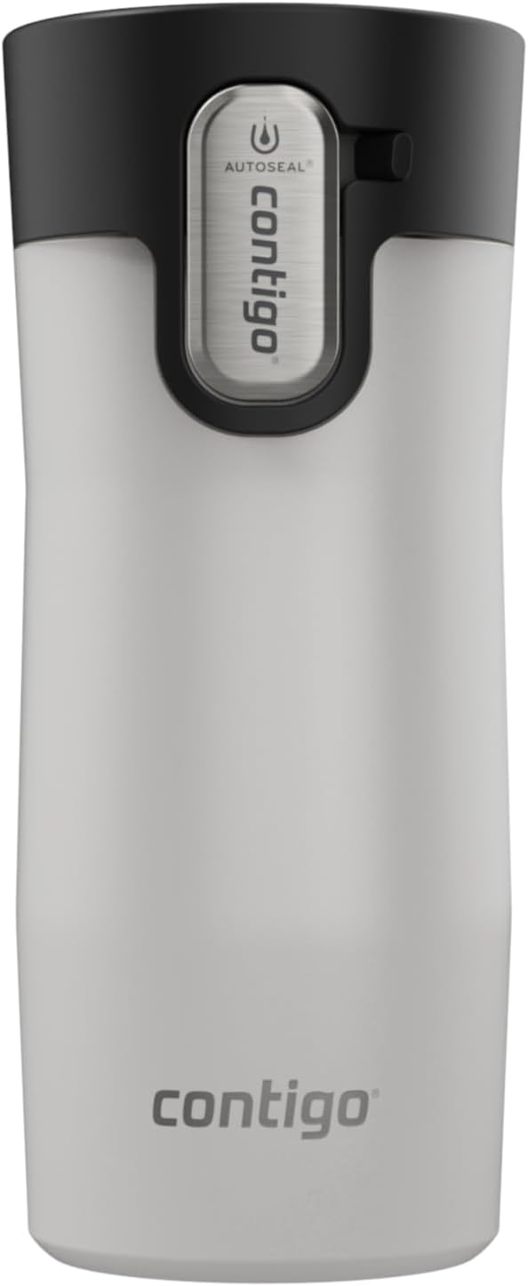 Contigo AUTOSEAL West Loop Vacuum-Insulated Stainless Steel Travel Mug with Easy-Clean Lid, 12oz, Salt Frosted Pearl by Unknown
