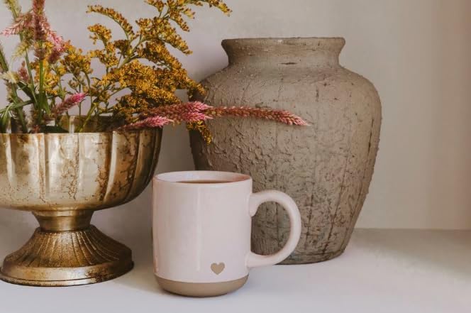 Sweet Water Decor Pink Heart Coffee Mug, 14oz Stoneware Cup with Handle for Hot Cocoa, Tea & Cider, Microwave & Dishwasher Safe, Romantic Valentine's Day Gift for Her - Image 6