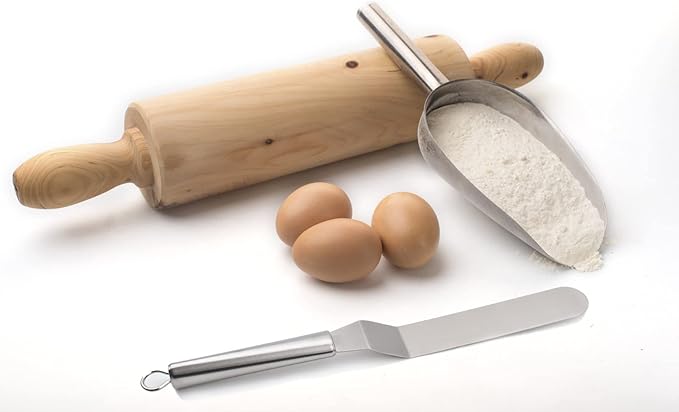 Offset Spatula Set with Dough Scraper and Cake Scraper Set, Stainless Steel Cake Icing Spatula for Baking, Professional Cake Decorating Spatula Icing Spreader with 6", 8", 10" Blade