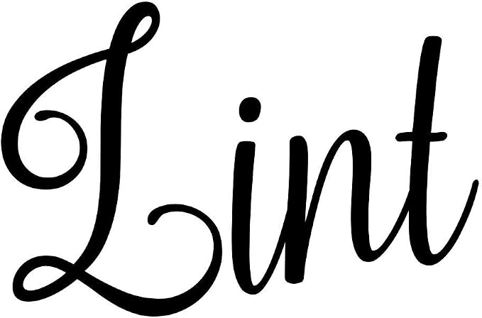 Lint 3w x 2h Label | Laundry Room Organization | Die Cut Vinyl Decal | Black Fancy Font (Sticker Only) by MinglewoodTrading