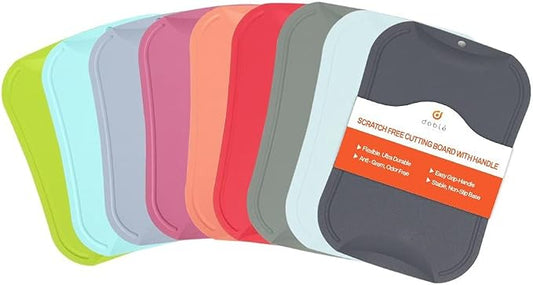doblé Non-Scratch Flexible Cutting Board for Chopping, Scratch Free Juice Grooves with Easy Grip Handle, Non-Slip Dishwasher Safe for Kitchen (Medium (13.5" x 9.3"), Red) by dobl%C3%A9