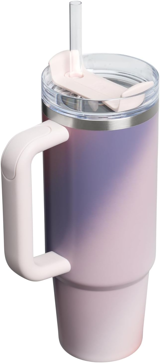 STANLEY Quencher H2.0 Flow State Tumbler, 30 oz, Dawn Spiral | Handle and Straw | 3-Position Lid | Cup Holder Compatible for Travel | Insulated Stainless Steel Cup | BPA-Free - Image 3
