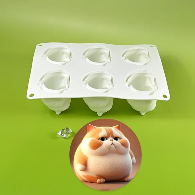 mostsom Cake Silicone Mold Cute Cat Shape Chocolate Covered Pop Molds for DIY Cake Cores, Cakepucks, Tarts, Cupcakes, Cheesecake, Mousse Desserts, Oreo Cookie Mould, Nonstick & Easy Release (F_ Cat)
