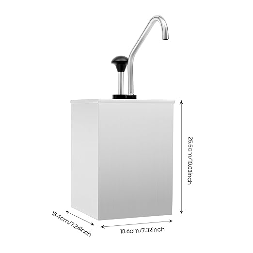 4.2Qt Commercial Sauce Dispenser Pump, 304 Stainless Steel Condiment Pump Station, Squeeze Condiment Dispenser for Ketchup Sauce Syrup Jam Salad Dressing for Home Kitchen Restaurant