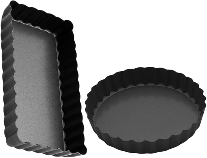 SOLUSTRE 2sets Non Stick Oven Cake Pan Tart Molds for Baking for Pizza Desserts and Steaks Kitchen Bakeware 2pcs*2 - Image 8