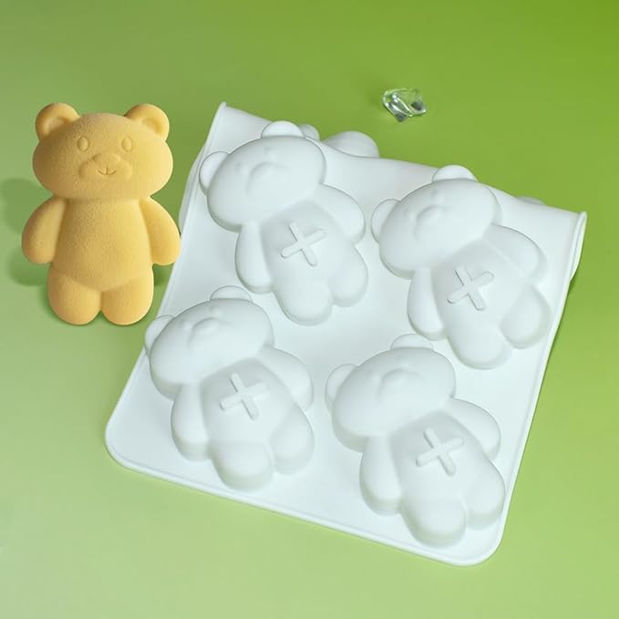 mostsom 3D Bear Shape Silicone Molds for Baking Mousse Cake, Fondant Mold, French Dessert, Pastry Chocolate Mould, Soap, and Ice Cream, Baking Mold for Cakes (B_ Bear)