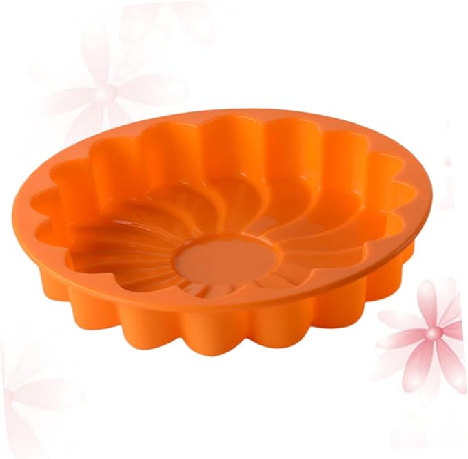 LABRIMP Thickened Large Silicone Cake Pan Flower Shaped Baking Mold for Birthday Cakes and More Flexible Non-stick Design Safe for Oven and Microwave Use Random Color - Image 3