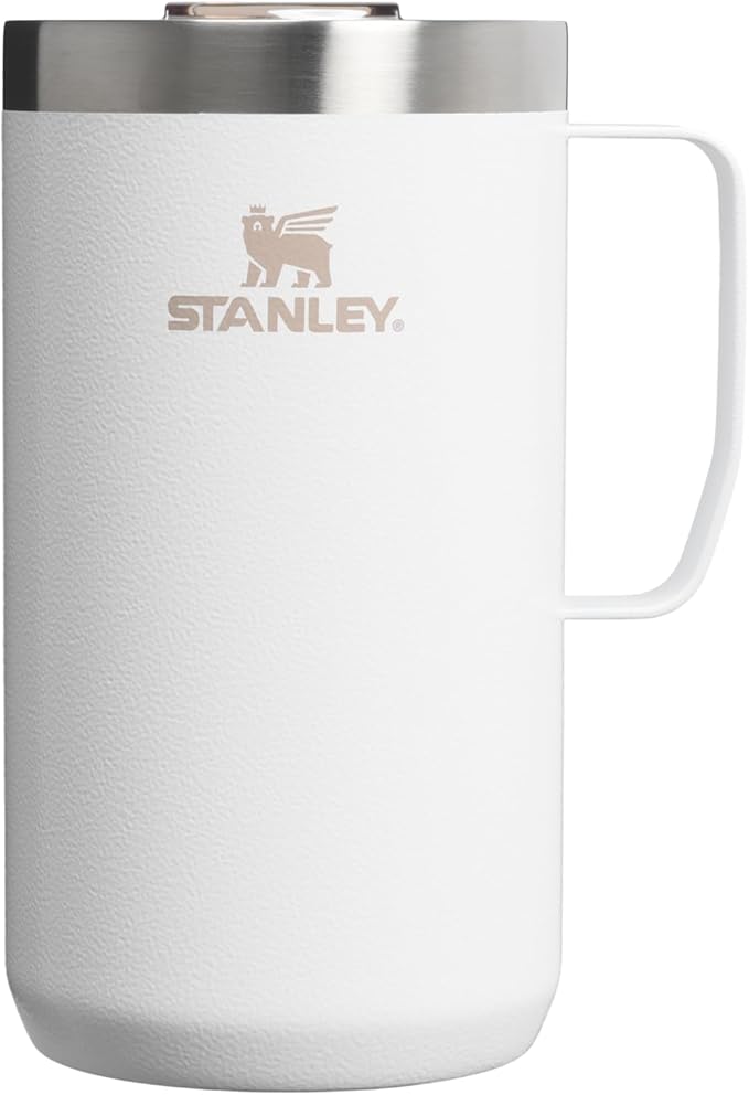 STANLEY Everyday Camp Mug 24oz | Drink Through Lid | Cup for Coffee, Tea and Drinks | Insulated Stainless Steel Coffee Mug | BPA-Free | Hammertone Frost by Unknown