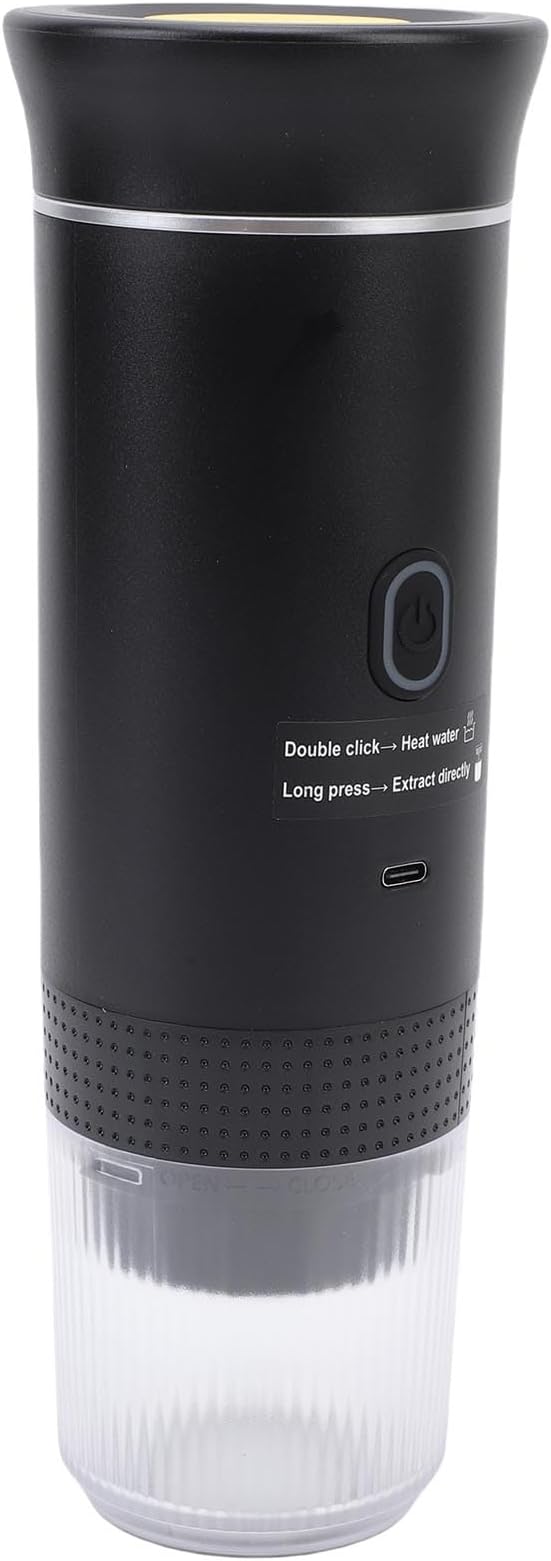 Zunate Portable Capsules Coffee Maker with 20 Bar Pump, 3 in 1 Automatic 72W Ground Coffee Machine for Travel Home Office with 120ML Cup, Gray (Black) - Image 5