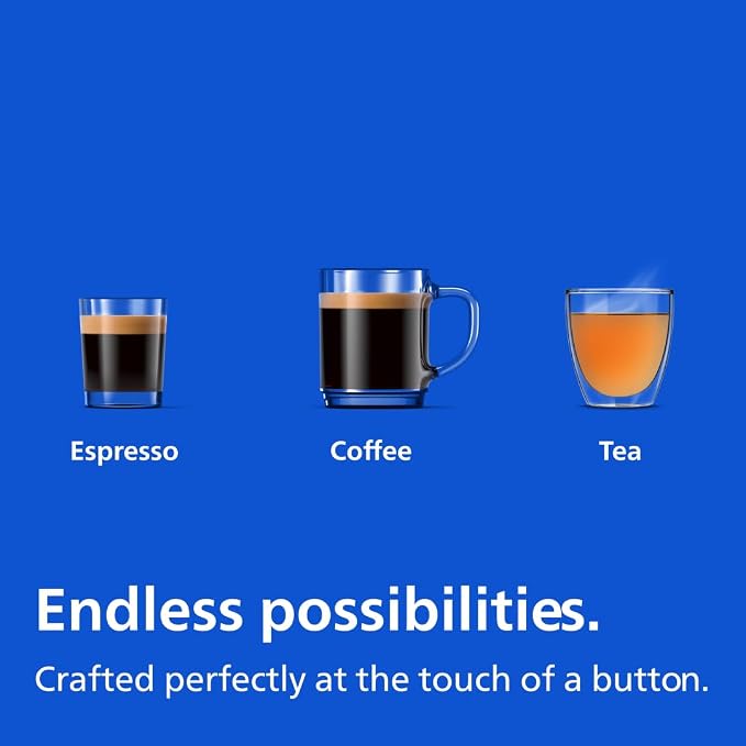 Philips 1200 Series Fully Automatic Espresso Machine, Classic Milk Frother, 2 Coffee Varieties, Intuitive Touch Display, 100% Ceramic Grinder, AquaClean Filter, Aroma Seal, Black (EP1220/04) | Classic Milk Frother, 2 Coffee Varieties, Intuitive Touch D... - Image 2