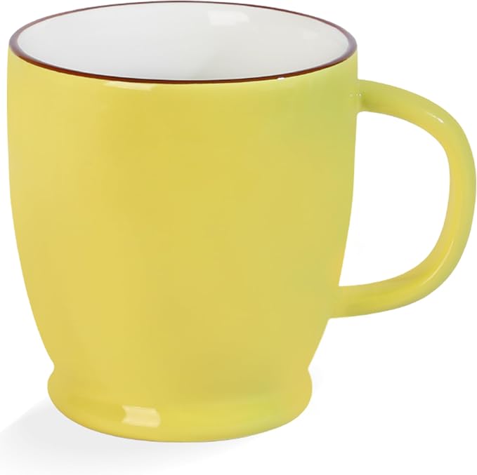 Yellow Coffee Mug, 16.5oz Large Tea Cup with Big Handle, Ceramic Microwave Coffee Mug, Coffee Cup Gifts for Women, Friend, Birthday, Christmas, Celebrate by ARRADEN