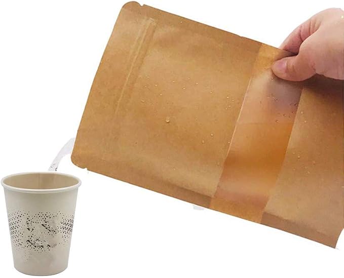 Kraft Paper Bags With Matt Window And Zip Decorative Brown Heavy Duty Heat Seal Recycled Resealable Mylar Stand Up Pouches Bags Sealable For DIY Food Snack Cookies Candy Coffee(8x12+4inch) - Image 5