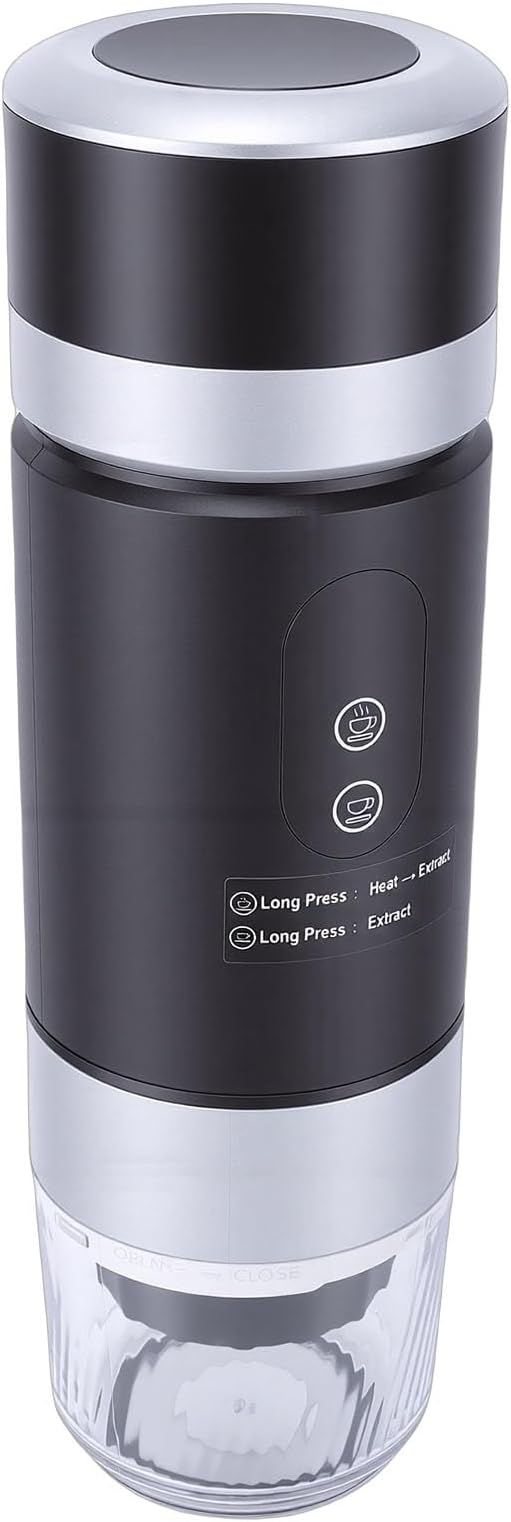 Portable Coffee Machine Dual Battery 20 Bar Compatible for Camping Travel Office Ground Capsules Black - Image 4