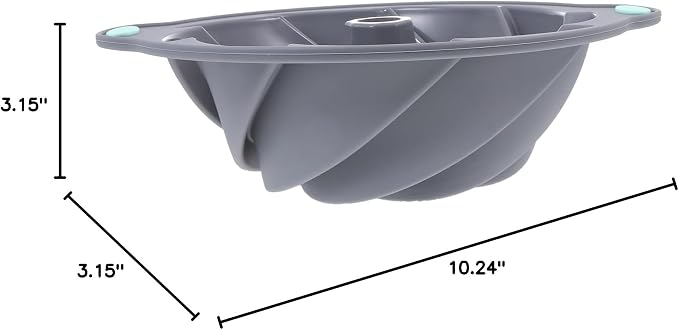 SHOWERORO 1pc Silicone Baking Mold for Chiffon Cake Steel Design Microwave Oven Safe Tool Light Grey - Image 10