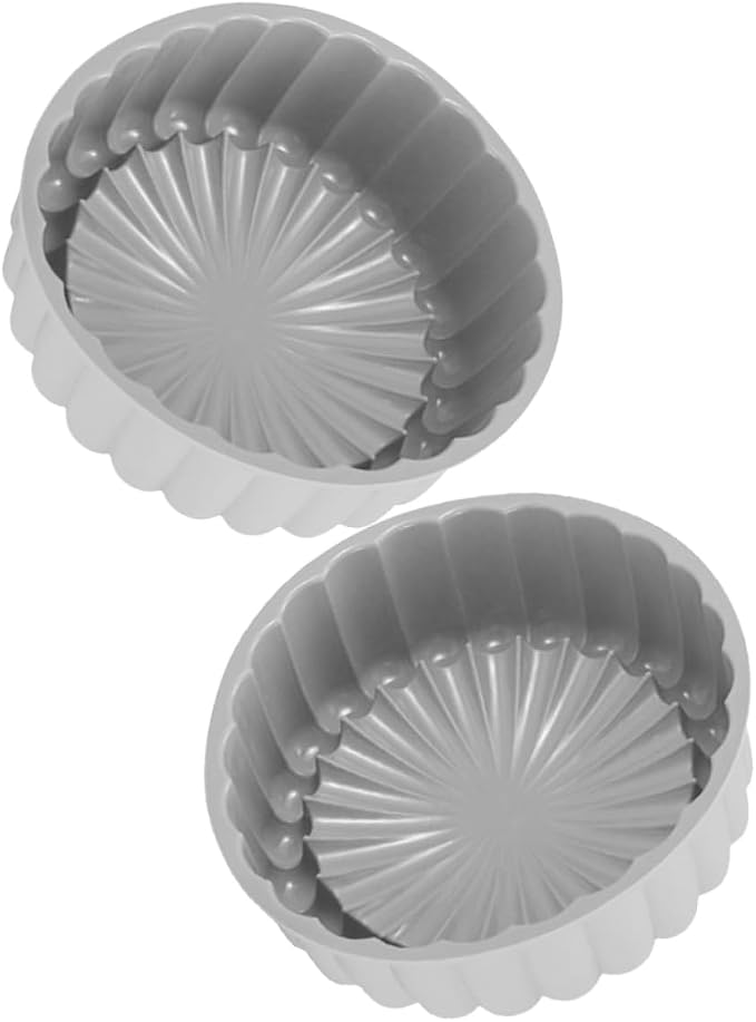 2pcs Food Grade Silicone Round Cake Pan High Temperature Tart for Baking Cheesecakes Shortcakes and More Stylish Design by Unknown