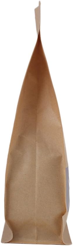 100PCS Brown Kraft Stand-Up Side Gusset Zip Top Lock Bags w/Window 12x22+6cm (4.7x8.6+2.3") - Image 5