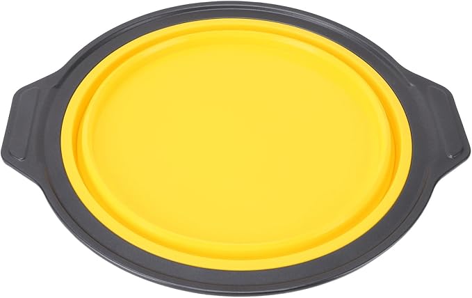 Silicone Cake Pan, Foldable Cake Pan Press Type Quick Release Heat for Layer Cake (Yellow) - Image 4