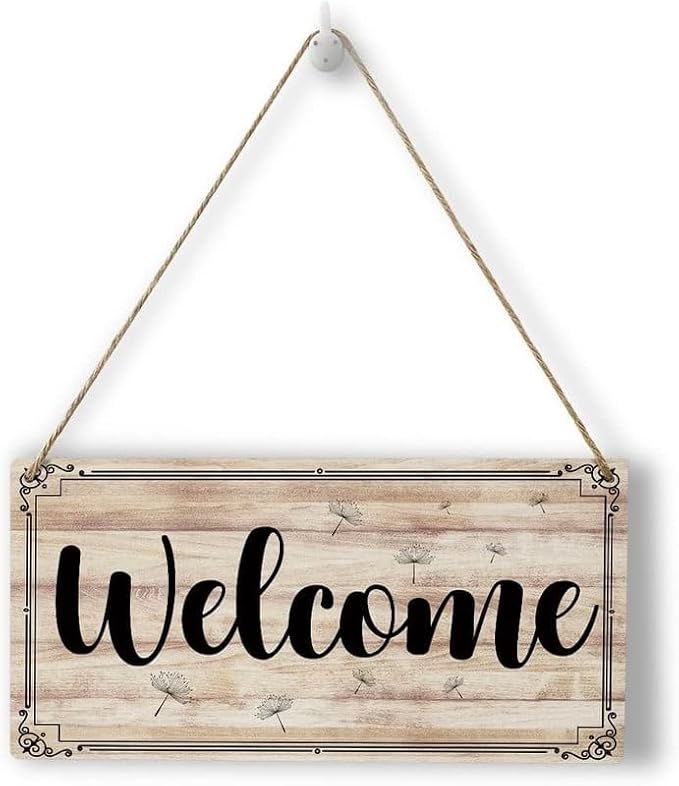 Funny Welcome Rustic Wooden Sign - 12X6 Inch Wall Hanging Decor for Home Office Coffee Bar by Unknown