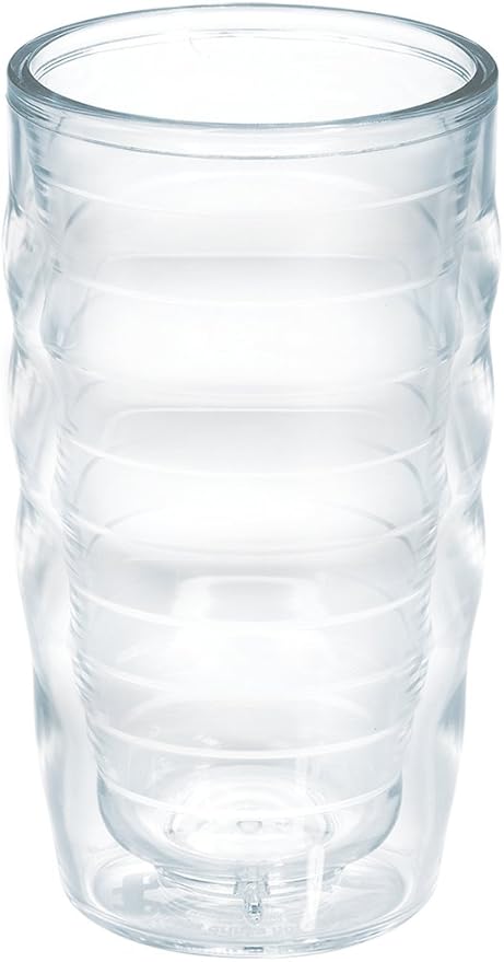 Tervis Clear & Colorful Tabletop Made in USA Double Walled Insulated Tumbler Travel Cup Keeps Drinks Cold & Hot, 10oz Wavy, Clear by TervisTumblerCompany