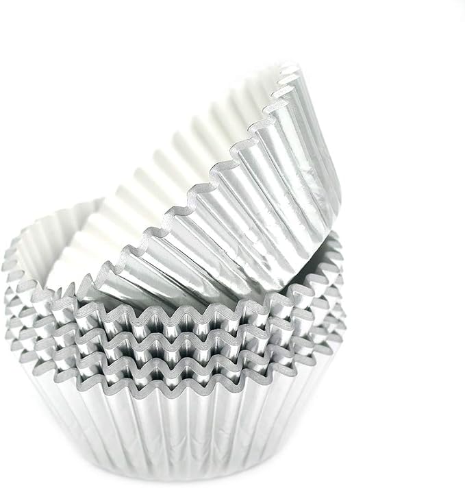 Standard Silver Foil Cupcake Liners Muffin Baking Cups for Party and More, 100-Count - Image 3