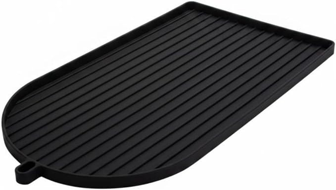 Anti-Slip Coffee Tray Mat Raised Edge Drop Silicone Mat Under Coffee Machine with Lip Drainage Grooves Household Accessory for Bar, Countertop, Black by Unknown