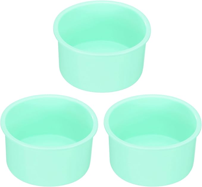 Uxcell 3-Piece Round Silicone Cake Molds, 4-Inch Nonstick & Quick Release for Layer, Smash & Cheese Cakes - Light Green by uxcell