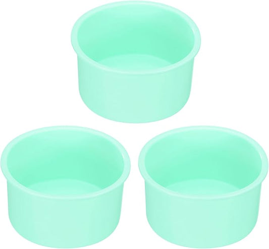 Uxcell 3-Piece Round Silicone Cake Molds, 4-Inch Nonstick & Quick Release for Layer, Smash & Cheese Cakes - Light Green by uxcell