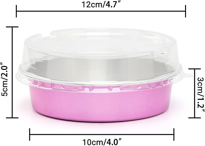 Beasea Mini Pie Tins 20 Pack 8 Oz Aluminum Tart Pans 4 Inch with Lids, Rose Red Disposable Cake Pans for Pie, Tart, Quiche - Image 2
